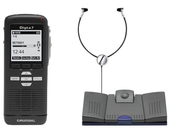 GRUNDIG Digta 7 Starter Kit mit DigtaSoft One digitales Diktiergerät-Set 2 GB