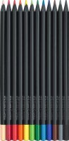 FABER-CASTELL Black Edition Buntstifte farbsortiert, 12 St.