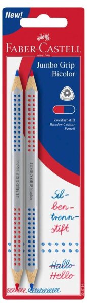 FABER-CASTELL Jumbo Grip Silbenstifte mehrfarbig, 2 St.