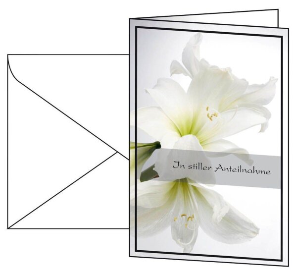 SIGEL Trauerkarten weiße Amaryllis DS006 DIN A6, 10 St.