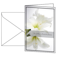 SIGEL Trauerkarten weiße Amaryllis DS006 DIN A6, 10 St.