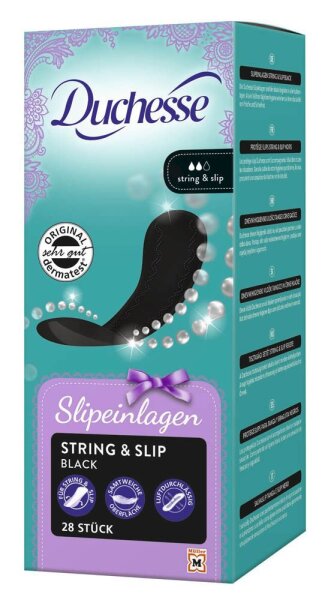 Duchesse Slipeinlagen String & Slip Black, 28 St.