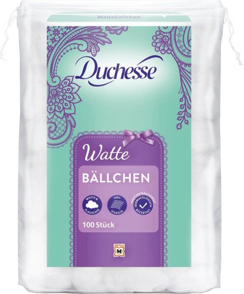 Duchesse Watte BÄLLCHEN 1-lagig weiß, 100 St.