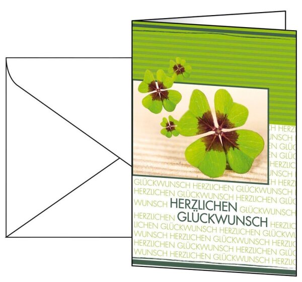 SIGEL Glückwunschkarten Kleeblatt DS004 DIN A6, 10 St.