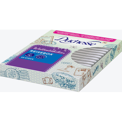 Duchesse Wattestäbchen Reisebox weiß, 60 St.