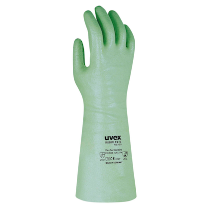 uvex unisex Arbeitshandschuhe Profas Rubiflex NB 35 S grün Größe 8, 1 Paar