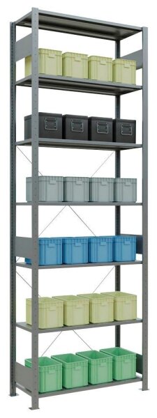 SCHULTE Schwerlastregal MULTIplus 150 12742 silber 100,0 x 40,0 x 300,0 cm