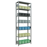SCHULTE Schwerlastregal MULTIplus 150 12742 silber 100,0 x 40,0 x 300,0 cm