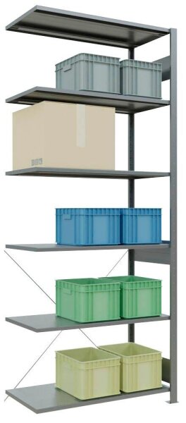 SCHULTE Anbau-Schwerlastregal MULTIplus 150 12756 silber 100,0 x 50,0 x 250,0 cm