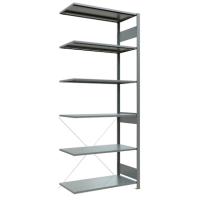 SCHULTE Anbau-Schwerlastregal MULTIplus 150 12756 silber 100,0 x 50,0 x 250,0 cm