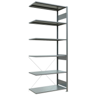 SCHULTE Anbau-Schwerlastregal MULTIplus 150 12756 silber 100,0 x 50,0 x 250,0 cm