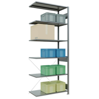 SCHULTE Anbau-Schwerlastregal MULTIplus 150 12756 silber 100,0 x 50,0 x 250,0 cm