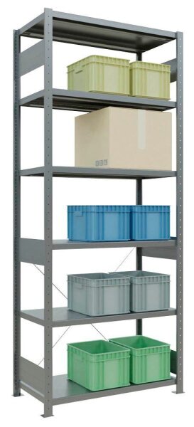 SCHULTE Schwerlastregal MULTIplus 250 12951 silber 100,0 x 50,0 x 250,0 cm
