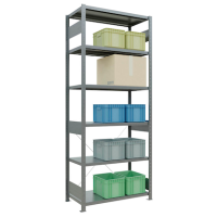 SCHULTE Schwerlastregal MULTIplus 250 12951 silber 100,0 x 50,0 x 250,0 cm