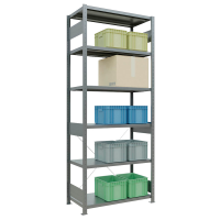 SCHULTE Schwerlastregal MULTIplus 250 12951 silber 100,0 x 50,0 x 250,0 cm