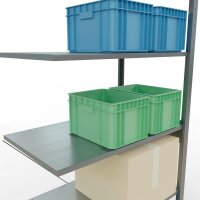 SCHULTE Anbau-Schwerlastregal MULTIplus 150 12766 silber 100,0 x 60,0 x 250,0 cm