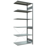 SCHULTE Anbau-Schwerlastregal MULTIplus 150 12766 silber 100,0 x 60,0 x 250,0 cm