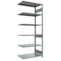 SCHULTE Anbau-Schwerlastregal MULTIplus 150 12766 silber 100,0 x 60,0 x 250,0 cm