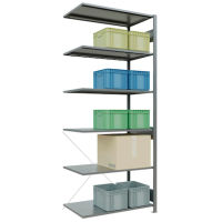 SCHULTE Anbau-Schwerlastregal MULTIplus 150 12766 silber 100,0 x 60,0 x 250,0 cm