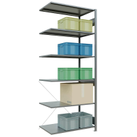 SCHULTE Anbau-Schwerlastregal MULTIplus 150 12766 silber 100,0 x 60,0 x 250,0 cm
