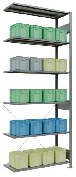 SCHULTE Anbau-Schwerlastregal MULTIplus 150 12746 silber 100,0 x 40,0 x 250,0 cm