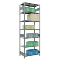 SCHULTE Schwerlastregal MULTIplus 150 12762 silber 100,0 x 60,0 x 300,0 cm