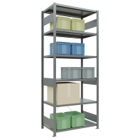 SCHULTE Schwerlastregal MULTIplus 250 12961 silber 100,0 x 60,0 x 250,0 cm