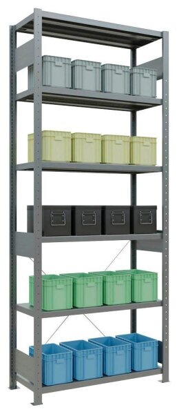 SCHULTE Schwerlastregal MULTIplus 250 12941 silber 100,0 x 40,0 x 250,0 cm