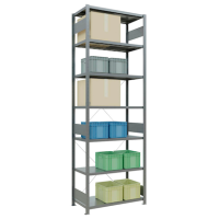 SCHULTE Schwerlastregal MULTIplus 250 12952 silber 100,0 x 50,0 x 300,0 cm