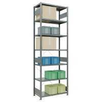 SCHULTE Schwerlastregal MULTIplus 250 12952 silber 100,0 x 50,0 x 300,0 cm