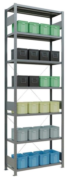 SCHULTE Schwerlastregal MULTIplus 250 12942 silber 100,0 x 40,0 x 300,0 cm