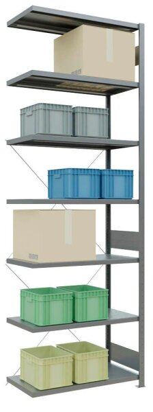 SCHULTE Anbau-Schwerlastregal MULTIplus 250 12957 silber 100,0 x 50,0 x 300,0 cm