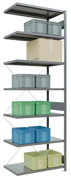 SCHULTE Anbau-Schwerlastregal MULTIplus 250 12967 silber 100,0 x 60,0 x 300,0 cm