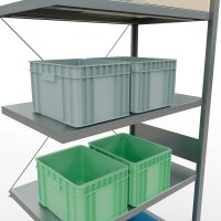 SCHULTE Anbau-Schwerlastregal MULTIplus 250 12967 silber 100,0 x 60,0 x 300,0 cm