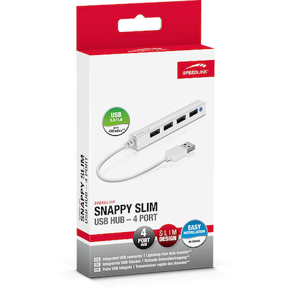 speedlink USB-Hub SNAPPY SLIM 4-fach weiß