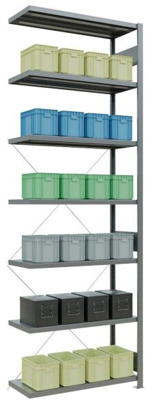 SCHULTE Anbau-Schwerlastregal MULTIplus 250 12947 silber 100,0 x 40,0 x 300,0 cm