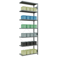 SCHULTE Anbau-Schwerlastregal MULTIplus 250 12947 silber 100,0 x 40,0 x 300,0 cm