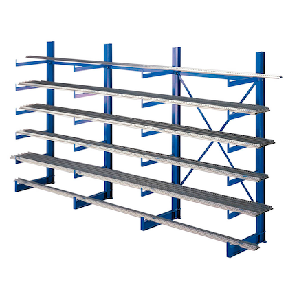 SCHULTE Kragarmregal K1000 14486 enzianblau 375,0 x 50,0 x 200,0 cm