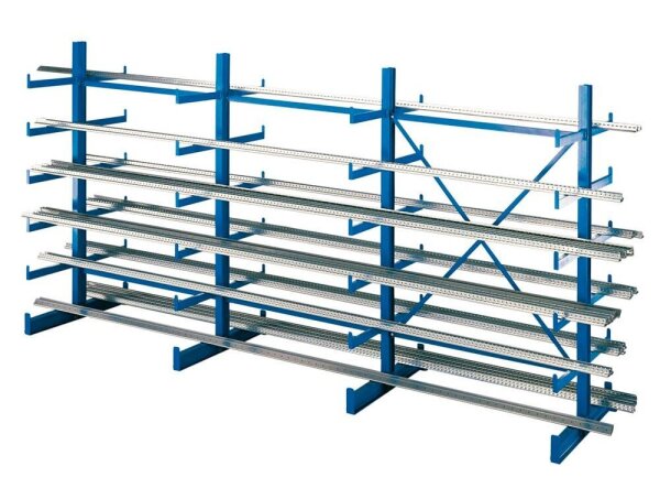 SCHULTE Kragarmregal K1000 14496 enzianblau 375,0 x 100,0 x 200,0 cm