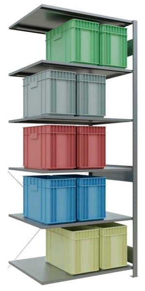 SCHULTE Anbau-Schwerlastregal MULTIplus 150 12586 silber 100,0 x 80,0 x 250,0 cm