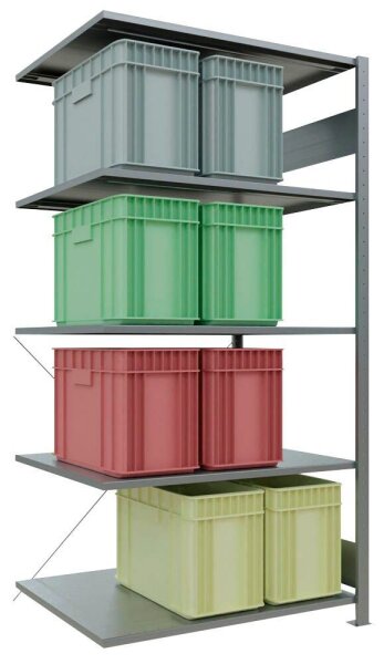 SCHULTE Anbau-Schwerlastregal MULTIplus 150 12585 silber 100,0 x 80,0 x 200,0 cm