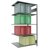 SCHULTE Anbau-Schwerlastregal MULTIplus 150 12585 silber 100,0 x 80,0 x 200,0 cm
