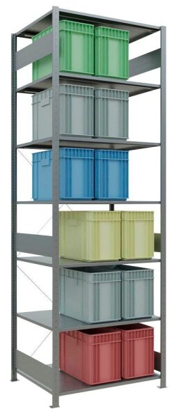 SCHULTE Schwerlastregal MULTIplus 150 12582 silber 100,0 x 80,0 x 300,0 cm