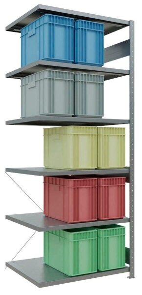 SCHULTE Anbau-Schwerlastregal MULTIplus 250 12986 silber 100,0 x 80,0 x 250,0 cm