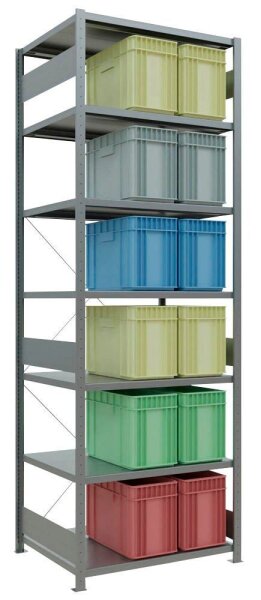 SCHULTE Schwerlastregal MULTIplus 250 12982 silber 100,0 x 80,0 x 300,0 cm