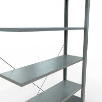 SCHULTE Anbau-Schwerlastregal MULTIplus 150 17728 silber 100,0 x 30,0 x 200,0 cm