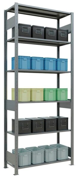 SCHULTE Schwerlastregal MULTIplus 150 12741-LR silber 100,0 x 40,0 x 250,0 cm