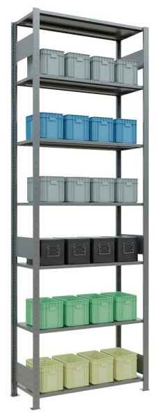 SCHULTE Schwerlastregal MULTIplus 150 12742-LR silber 100,0 x 40,0 x 300,0 cm