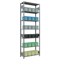SCHULTE Schwerlastregal MULTIplus 150 12742-LR silber 100,0 x 40,0 x 300,0 cm