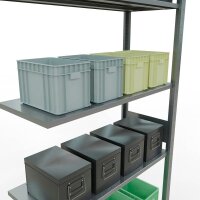 SCHULTE Anbau-Schwerlastregal MULTIplus 150 12747-LR silber 100,0 x 40,0 x 300,0 cm